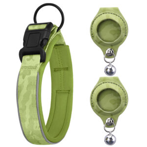 Premium AirTag Dog Collar – Protective Leather GPS Tracking Collar