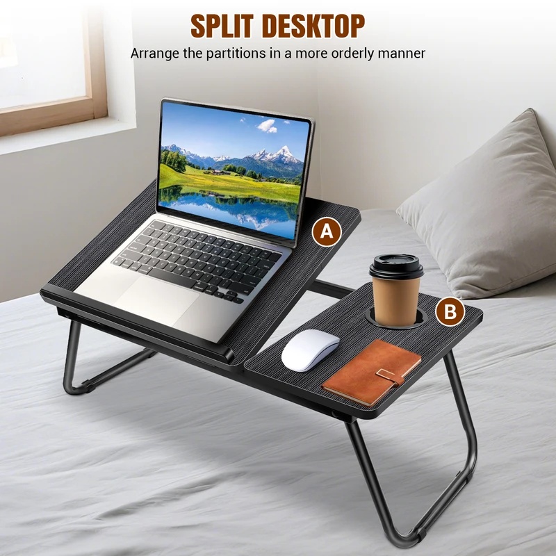 Foldable Laptop Desk with Cup Holder & Phone Stand - Image 5